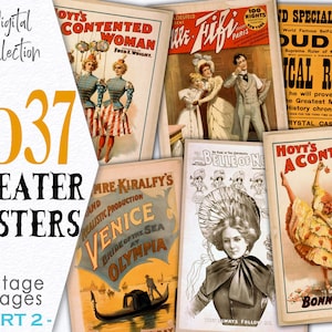 Digitale Sammlung Bilder Theater Poster, 1040 jpeg Bilder -Part.2- Theater Drama Schauspieler Belle Epoque Paris Werbung Frankreich / C120