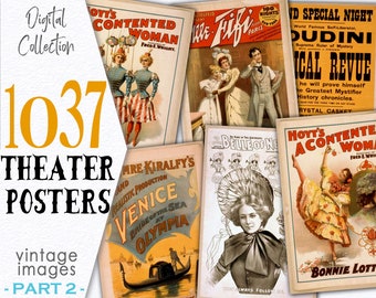 Colección digital de imágenes de carteles de teatro, 1040 imágenes jpeg -Parte 2- teatro drama actores belle époque paris publicidad francia / C120