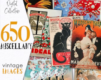 Digital Collection Advertising Miscellany Poster / Digital resource Printable CU Ephemera / Journal Mixed Media Postcards Bundle / C131