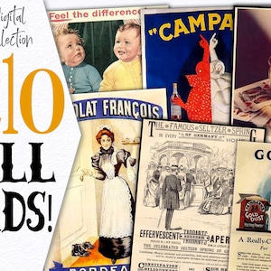 Digital Print Bundle ADS Images / Digital Collection Household labels vintage / Printable papers Journal resource / Vintage Ephemera / C140