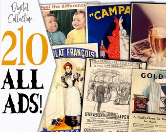 Paquete de impresión digital ADS Images / Colección digital Etiquetas para el hogar vintage / Papeles imprimibles Recursos para diarios / Material efímero vintage / C140