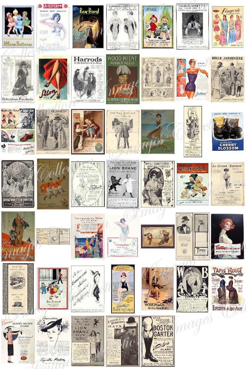Vintage Advertising Bundle Printable Ads / Stationary Scrapbook Diy ...