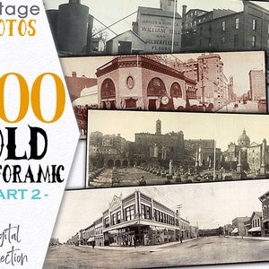 Digital samling Gammalt panoramafoto / Landskapskontorsinredning / Blandteknikresurs / Kommersiellt bruk Stadsfoto / Blandteknik / C137
