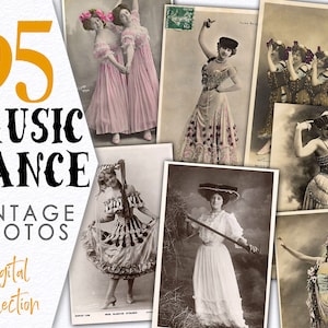 Coleção digital de fotos vintage de Ohlala / Pacote de cartões postais franceses da França, foto de 1900, dançarina efêmera / Diário, recurso, senhora vintage / C135