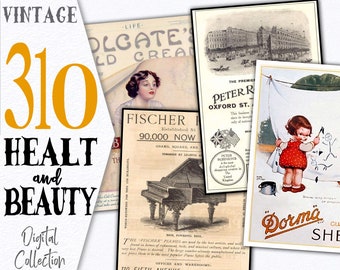 Collezione digitale Salute e bellezza / poster pubblicitario di creme e saponi / Pacchetto di illustrazioni / Collezione digitale / Materiale effimero per la casa CU / C141