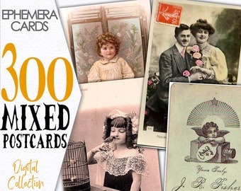 Colección digital de postales antiguas de dominio público / Descarga de postales victorianas de Año Nuevo de la década de 1900 / Paquete de fotos antiguas Ahorra dinero Imágenes vintage / C161