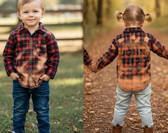 Faith on Flannel John 1:12 Child of God Upcycled Bleached Shirt | Kids 2T