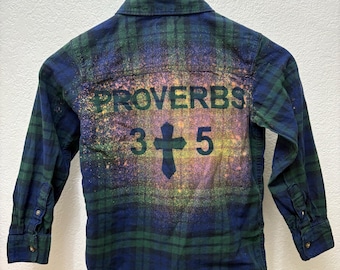 Faith on Flannel Proverbs 3:5 Trust in the Lord Bleached Faith Based Flannel for Kids~ Size 7/7A