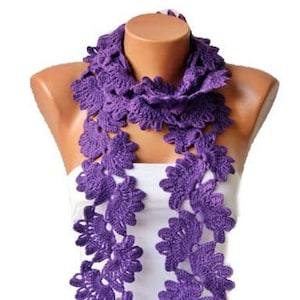 Crochet Scarf, Long Knit Scarf