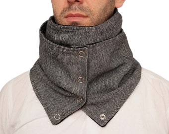 Men Infinity Scarf NECK WARMER Infinity Scarf With Snaps