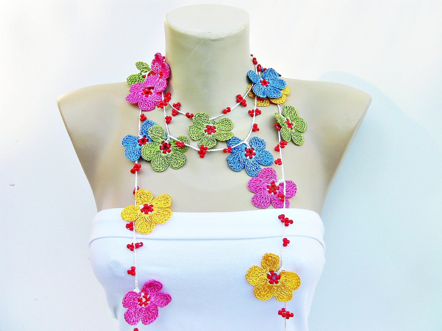 Beaded Crochet jewelry/crochet pendant / crochet necklace/ Etsy