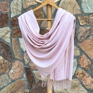 Lightweight Pashmina Shawl, Bridesmaid Gift, Bridal Wrap, Wedding Scarf, Bridesmaid Shawl, Bridal Shower Favors, Pastel Pink
