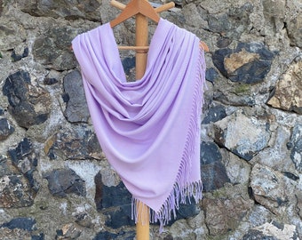 Scialle Pashmina spesso, regalo da damigella d'onore, involucro da sposa, sciarpa da sposa, scialle da damigella d'onore, bomboniere per addio al nubilato, lillà