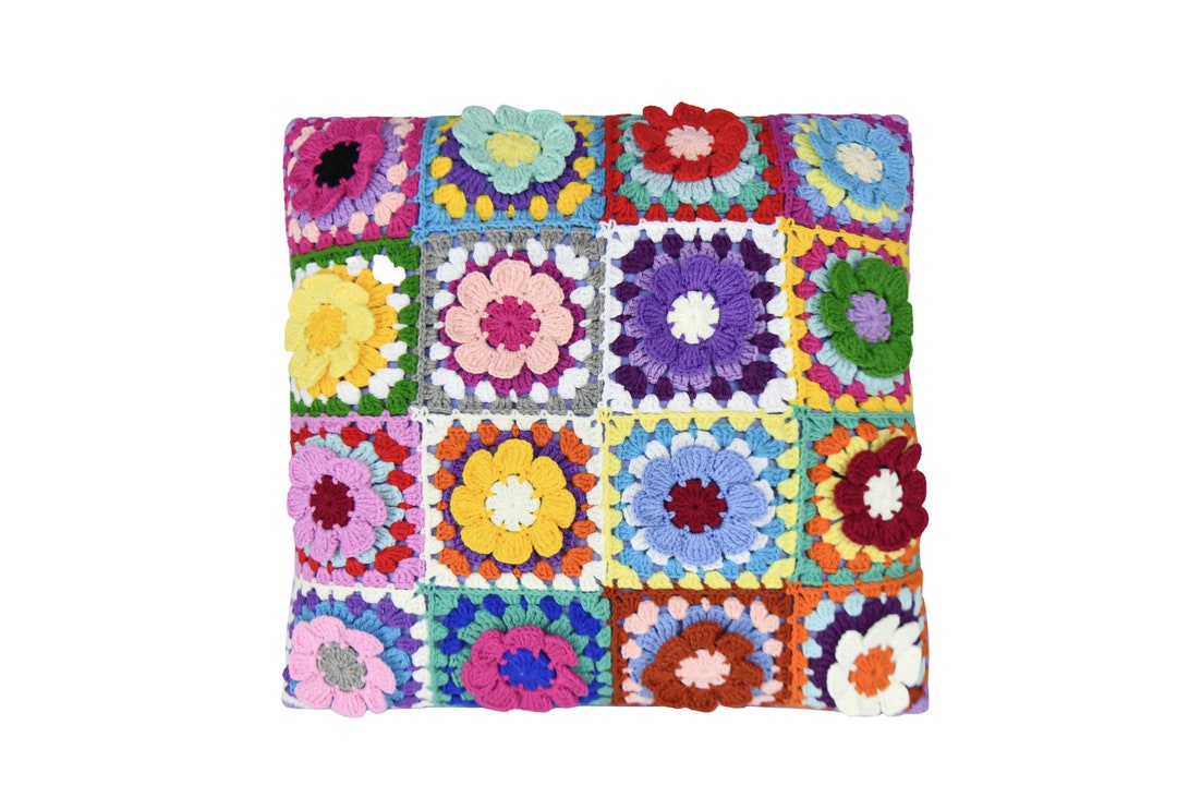 Pillow Cover, Cushioncotton, Crochet Pillow Cover, Cushion Cover, Colorful Etsy