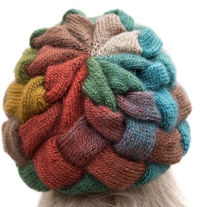 Knit Beret Hat, With Special Multicolored Yarn For Women, Woman Winter Knit Hat