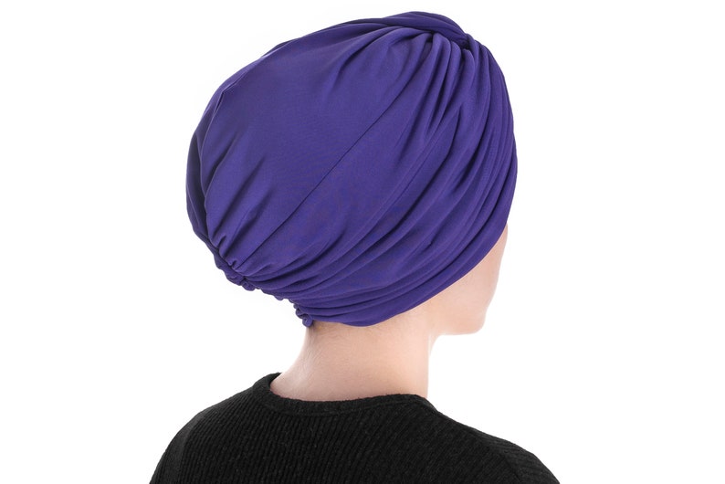 Purple Woman Turban Top Knot Turban Hat Snood Turban Etsy
