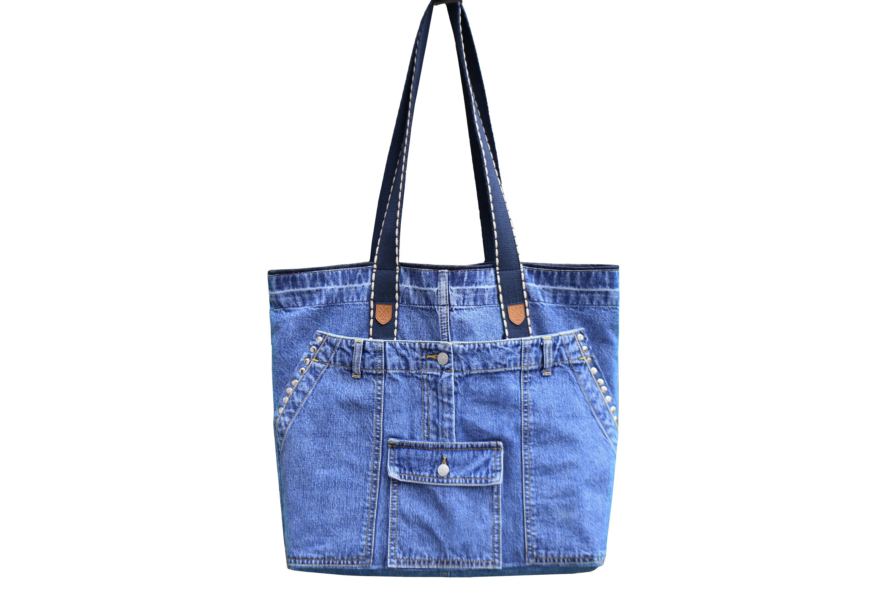 Upcycled Jeans Tote Bag Jeans Patched Book Tote Recycled Old Jeans Book Tote Bag Denim Tote Etsy