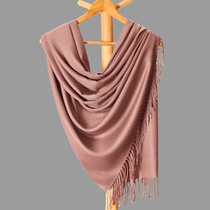Thick Pashmina Shawl, Bridesmaid Gift, Bridal Shawl Wrap, Wedding Shawl Scarf, Bridesmaid Shawl, Copper, Copper Rose, Rust, Oldrose
