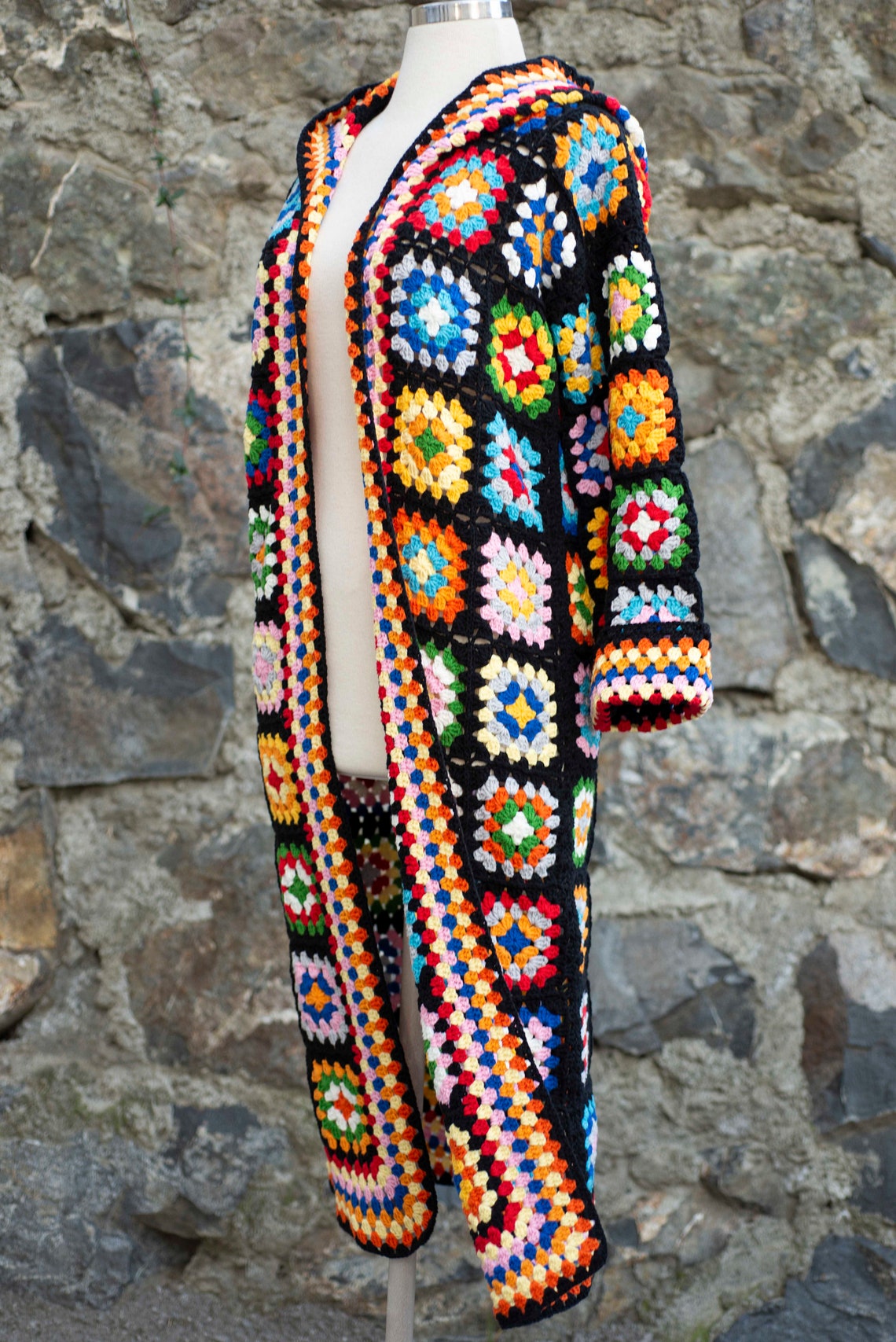 Rainbow Squares Cardigan