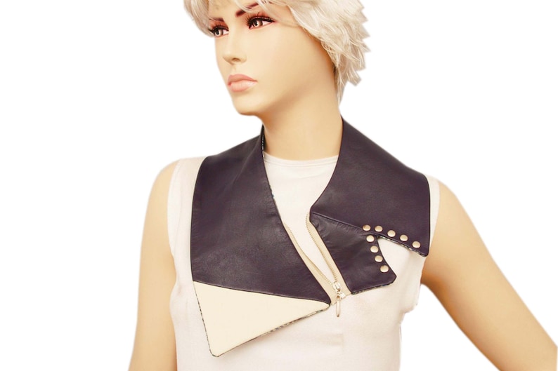 Genuine Leather Neck Warmer With Zipper And Lining Man NECK Etsy