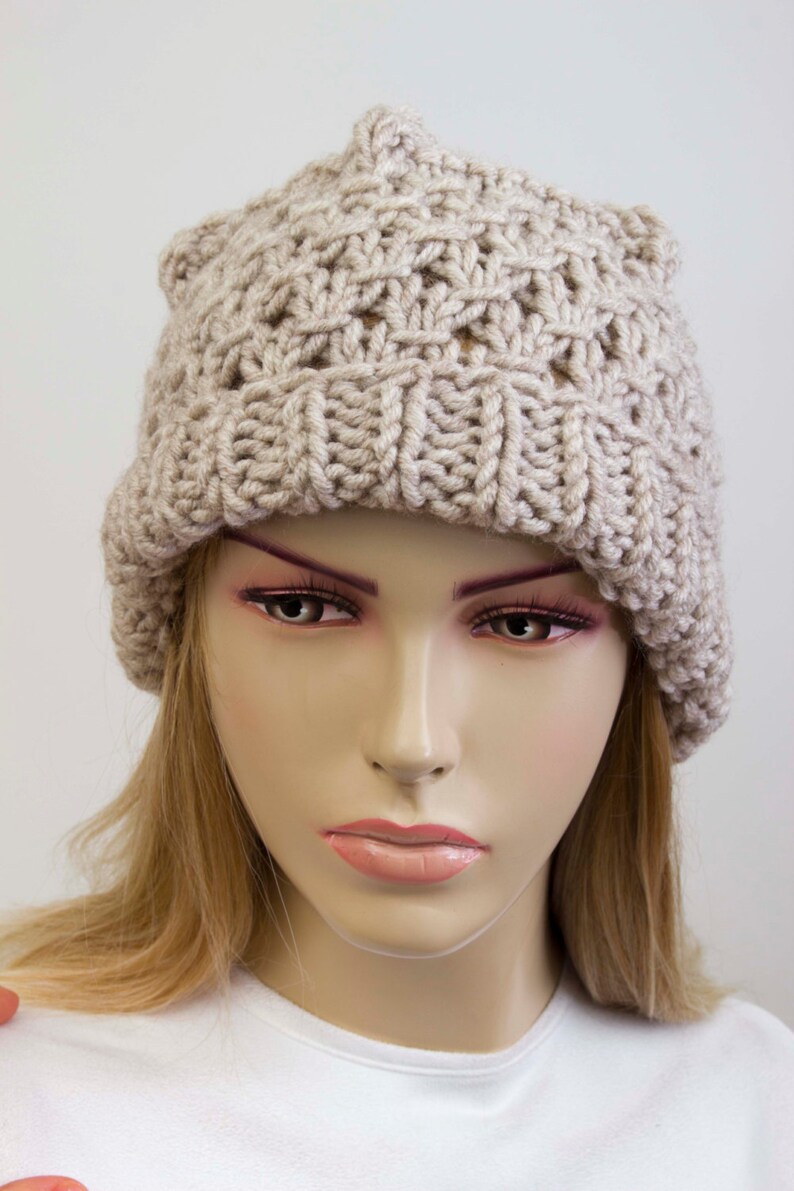 Beanie Hat Winter Knit Hat for Woman in Beige COLOR OPTION - Etsy