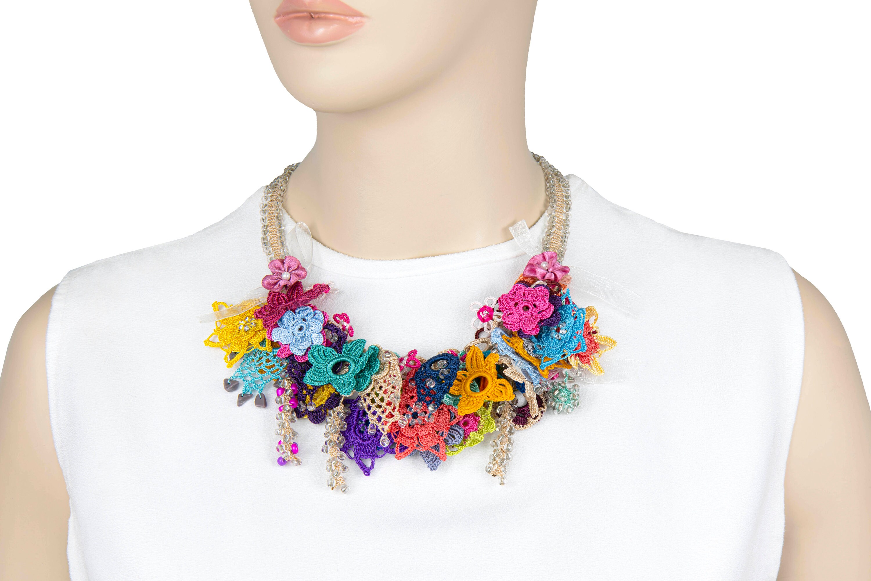 Crochet Oya Necklace Crochet Bib 