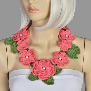 Bip Necklace, Crochet Jewelry, Crochet Bip Necklace, Crochet Necklace, Fiber Necklace