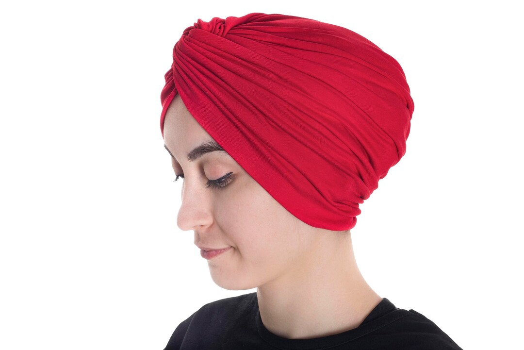 Top Knot Turban Hat, Snood Turban, Turban for Women, Red Etsy
