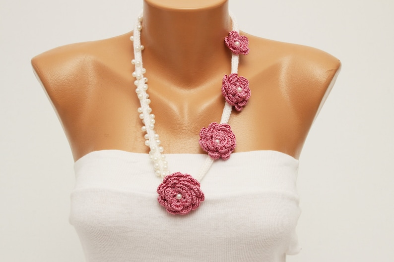 crochet oya necklace Bip necklace crochet bip necklace,crochet necklace fiber necklace