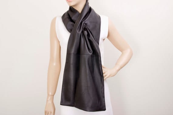 Unisex Lambs Leather Long Scarf - Black - Etsy