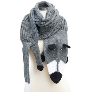 Knit Fox Scarf, Animal Scarf