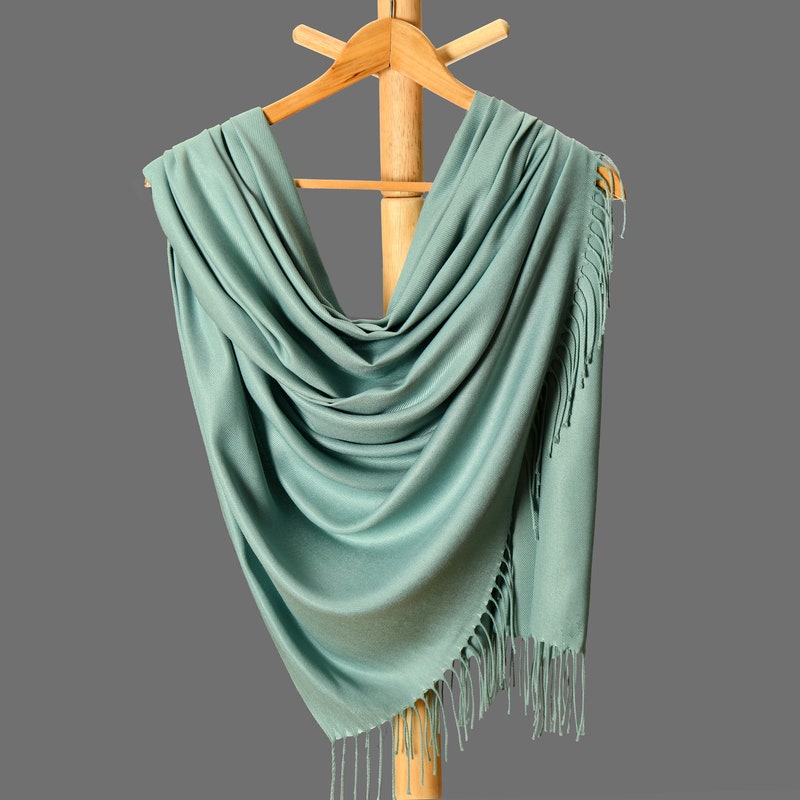 JASMINE HALF MOON INSTANT SHAWL - LIGHT SAGE main image 0