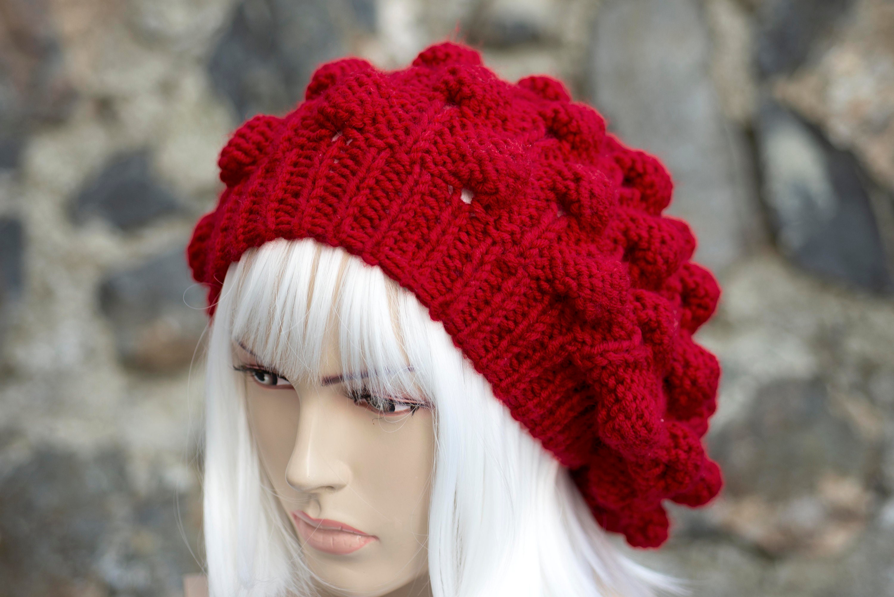 wine colored beanie