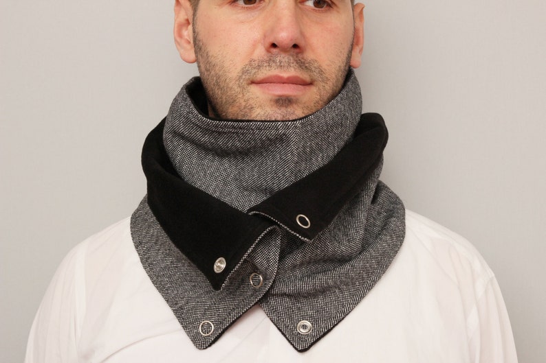 Men Infinity Scarf NECK WARMER Infinity Scarf With Snaps Etsy