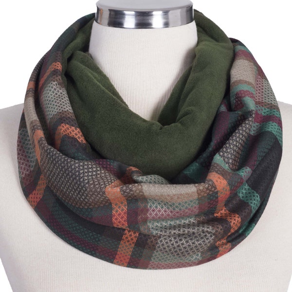 Unisex Infinity Scarf, Men Winter Scarf, Woman Infinity Scarf, Plaid