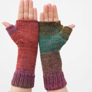 Knit Convertible Mittens Fingerless Gloves In Multi Color image 4