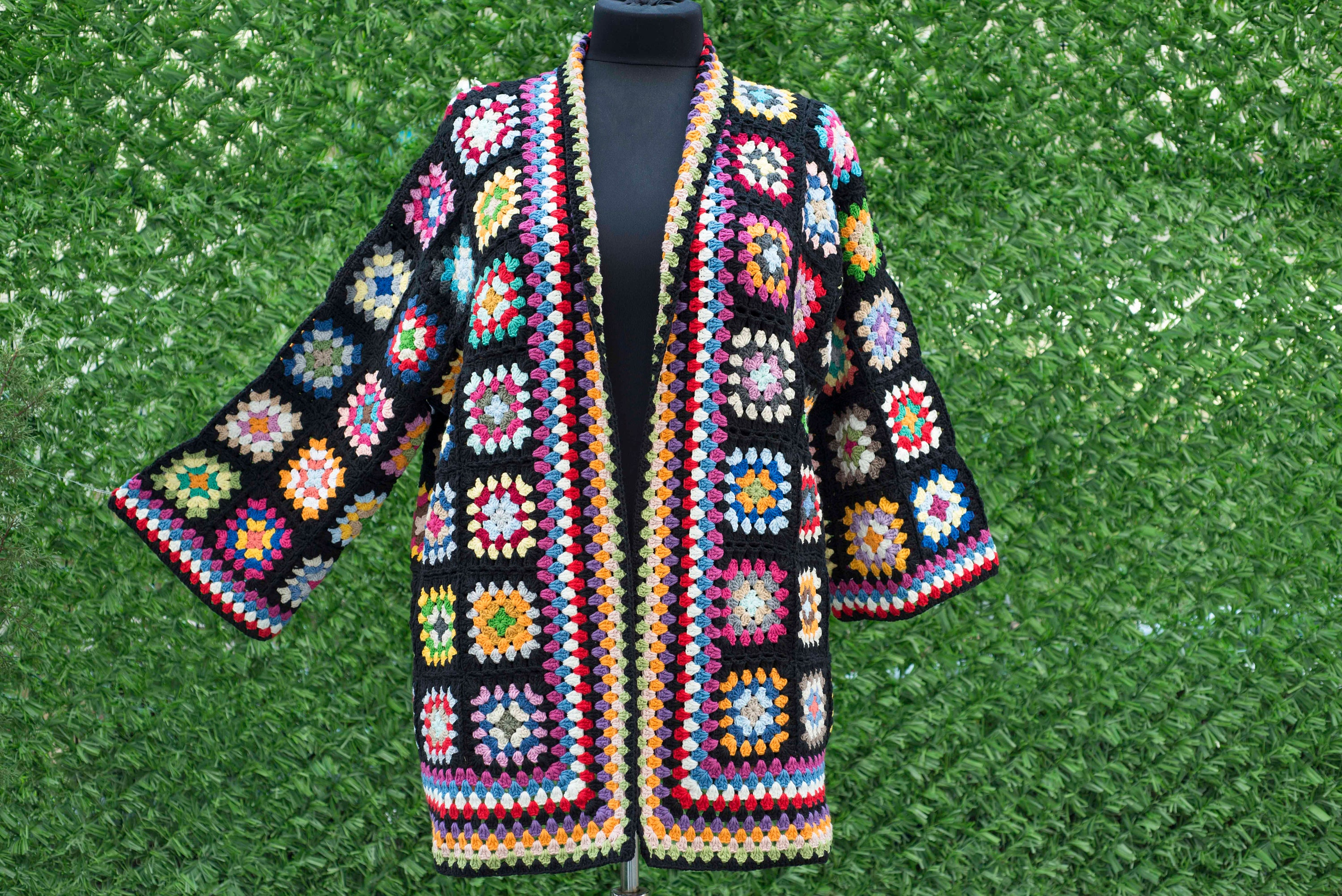 Woman Coat Sweater Cardigan Granny Square Crochet Cardigan - Etsy