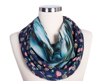 Woman Summer Scarf, Woman's Infinity Scarf, Printed Scarf, Loop Scarf