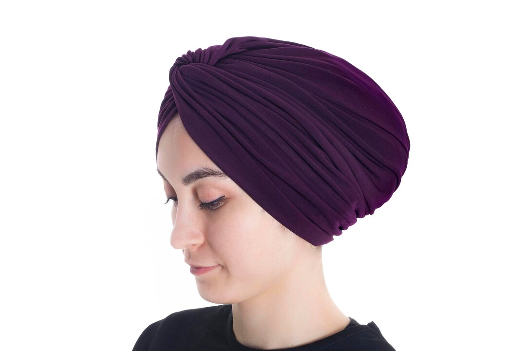 Top Knot Turban Hat Snood Turban Turban for Women Purple Etsy