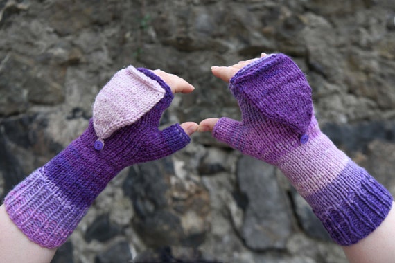 Generisch Mitaines pour femme sans doigts en tricot chaud mitaines