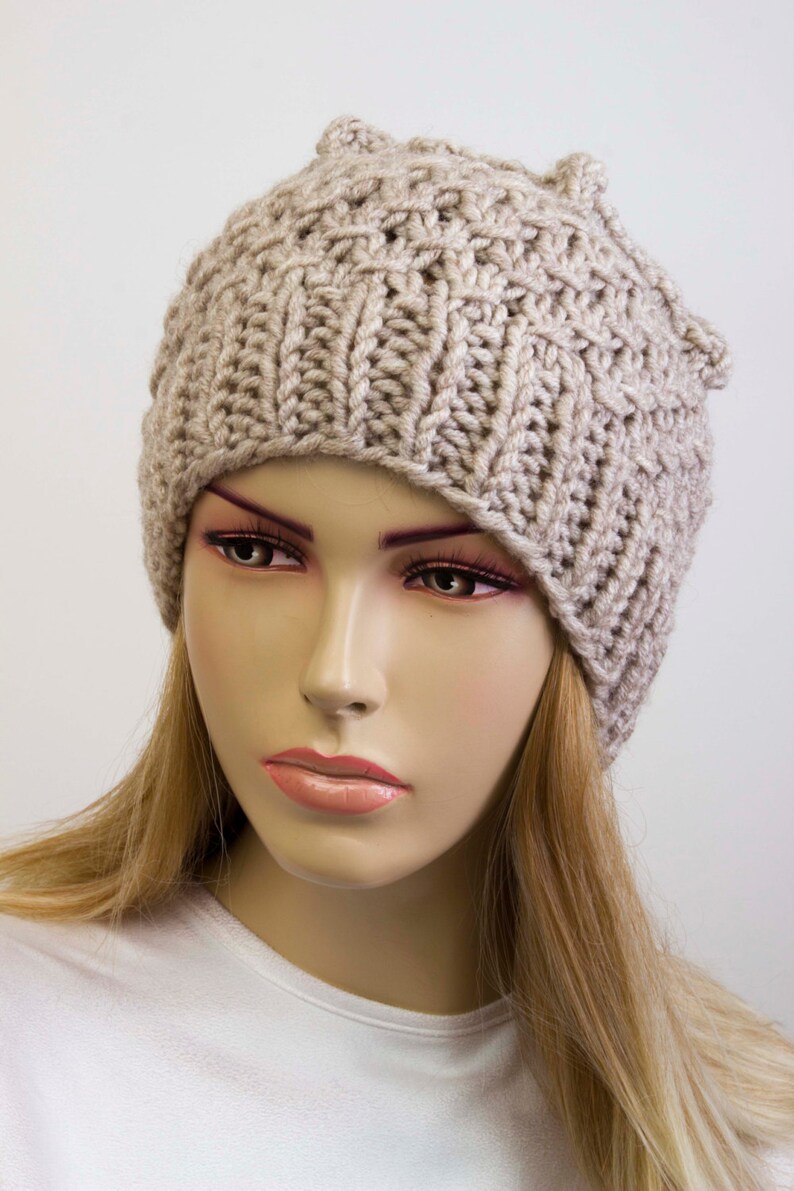 Beanie Hat Winter Knit Hat for Woman in Beige COLOR OPTION - Etsy