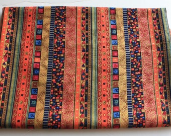 Metallic Gold Orange Bohemia Soft Cotton Linen Fabric