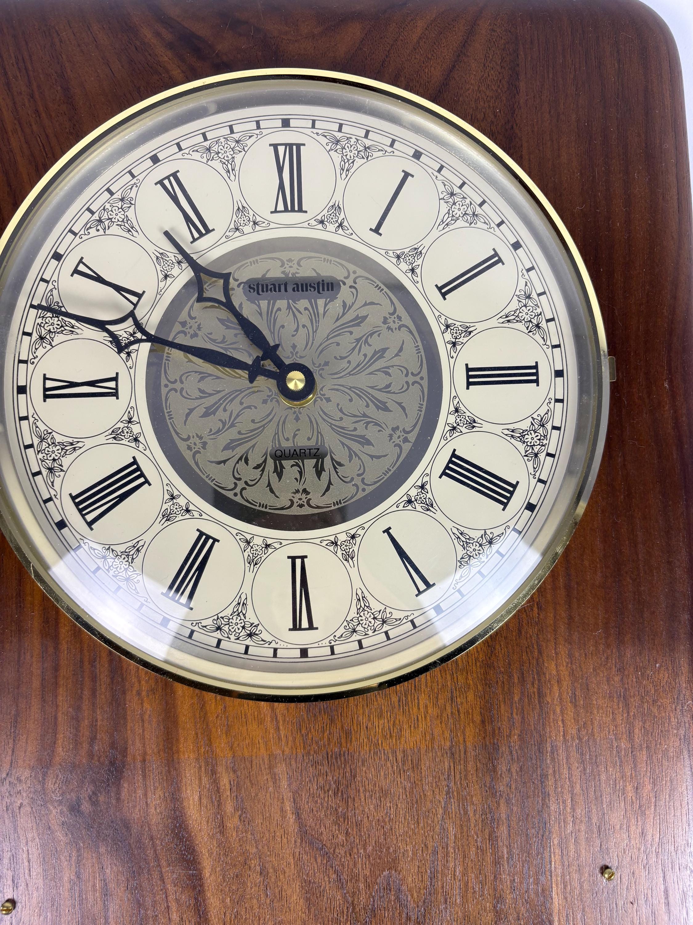Stuart Clock Vintage Solid Walnut Wall Clock by Airflite – Stuart Austin Quartz ...