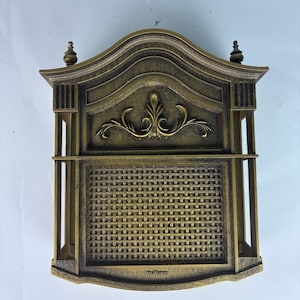 Vintage NuTone Doorbell Cover Faux Brass Chime Cover |Ornate Colonial Wall Decor