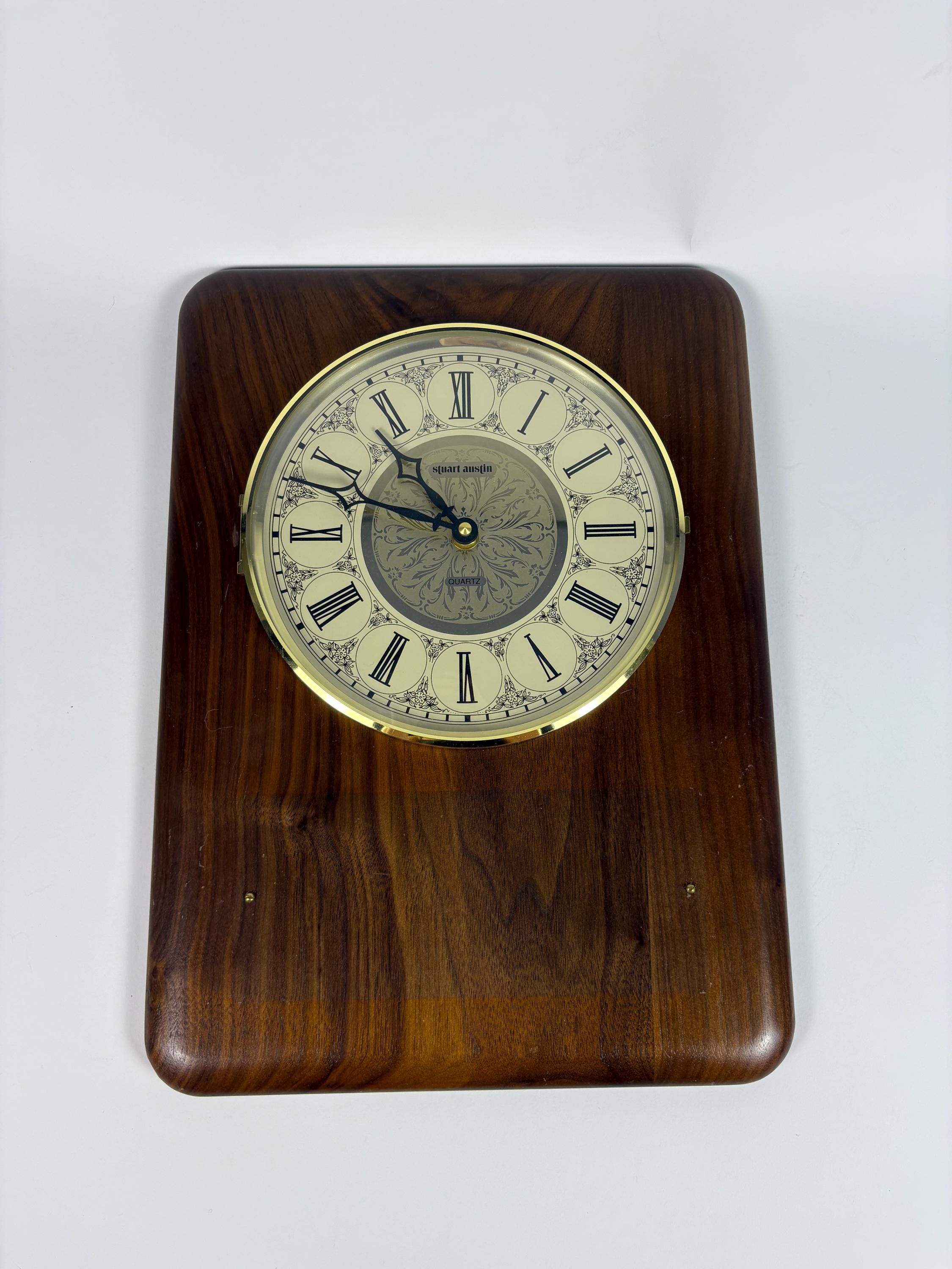 Stuart Clock Vintage Solid Walnut Wall Clock by Airflite – Stuart Austin Quartz ...