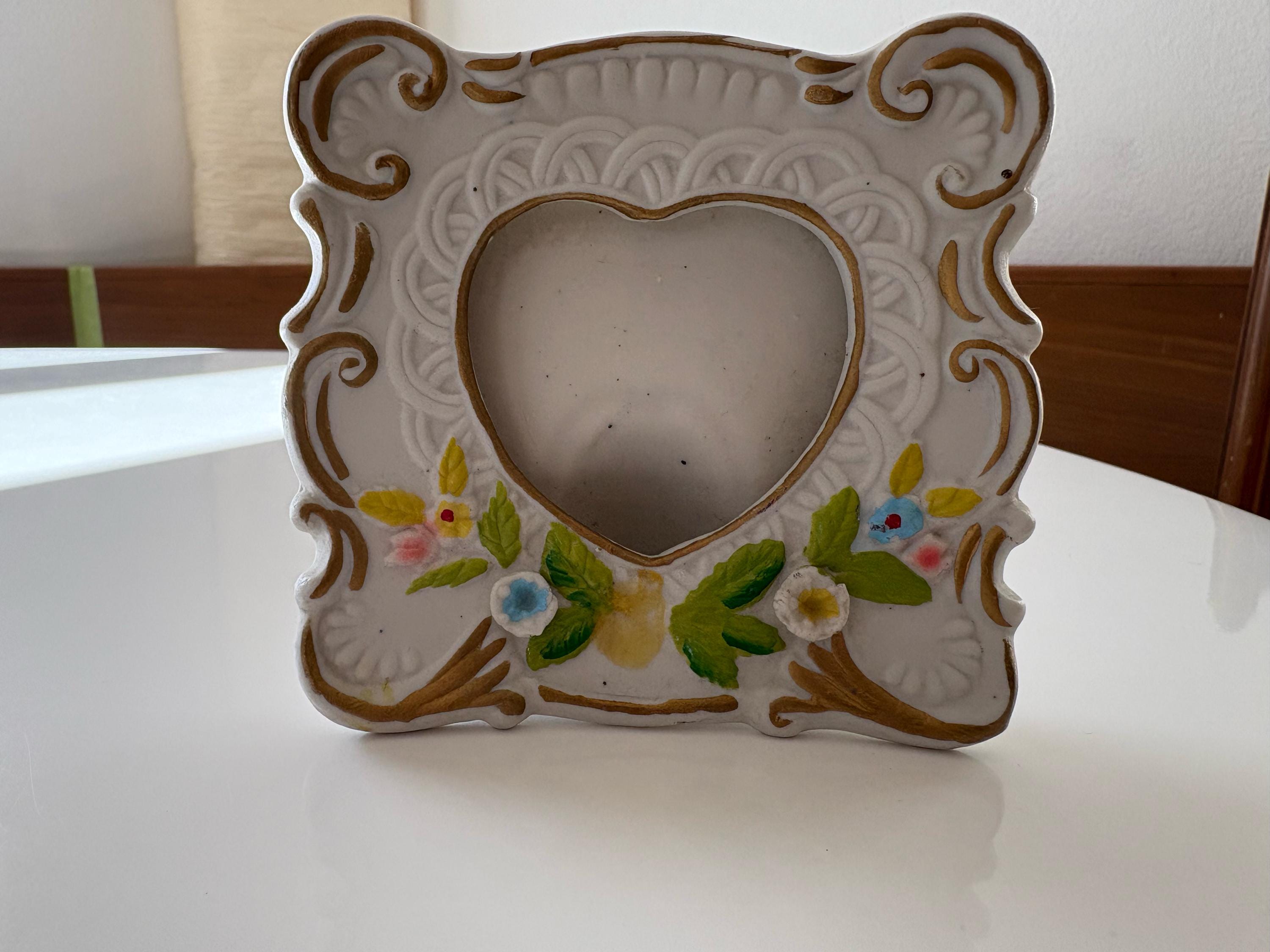 Vintage Ceramic Heart Picture Frame - 1990s Photo Frame - Etsy
