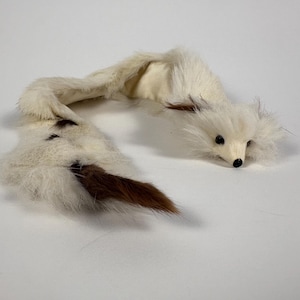 Vintage Rabbit Fur Fox Stole | Made in Japan Clip-On Scarf | Mid Century Vintage Accessory