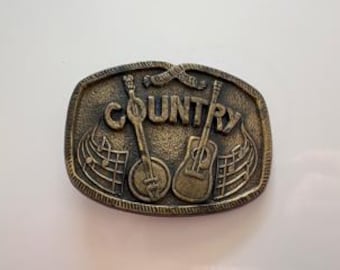 Country Music Band Banjo Guitar & Square Dancing Belt Buckle Bundle Line Dancing Music Country Banjo Fiddle Dance Square 90s NOS  main image 3