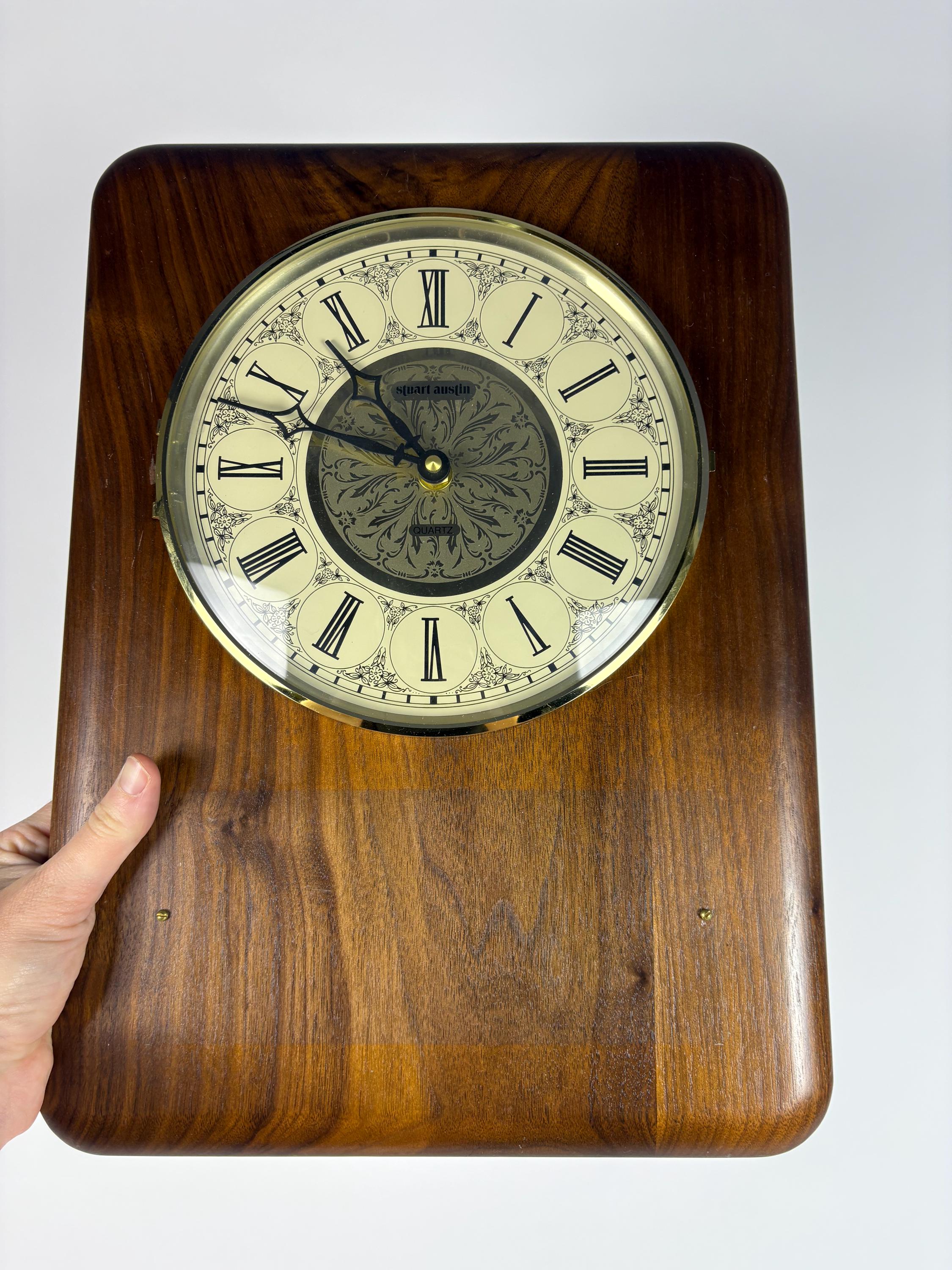 Stuart Clock Vintage Solid Walnut Wall Clock by Airflite – Stuart Austin Quartz ...