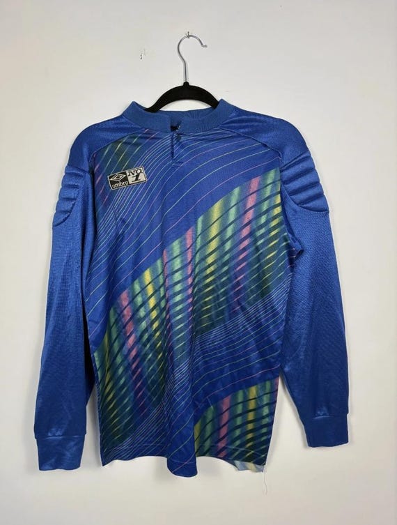 Umbro, Vintage Umbro Goalkeeper Jersey – Electric Blue 90s Soccer Shirt